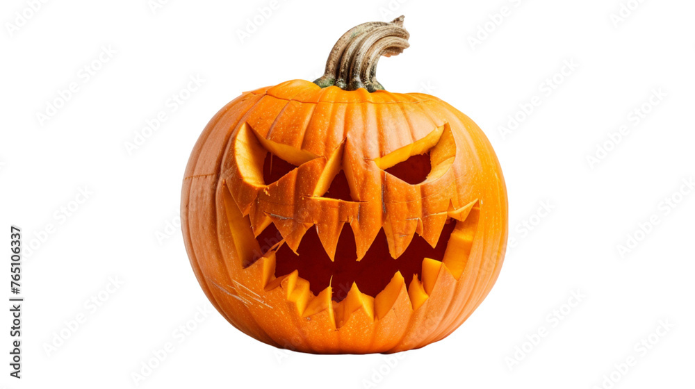 Halloween pumpkin isolated on a white background. With clipping path