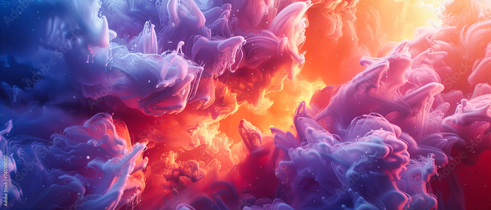 Cosmic Abstraction: A Dreamlike Vision of Vibrant Nebulas, Where Imagination Paints the Sky in Splashes of Color