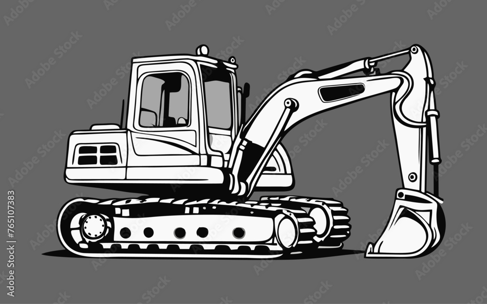 Excavator logo template vector. Heavy equipment logo vector for construction company. Creative excavator illustration for logo Excavator logo template vector. Heavy equipment logo vector for construction company. Creative excavator illustration for logo