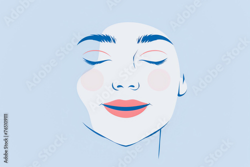 Relaxed Woman with Closed Eyes Illustration