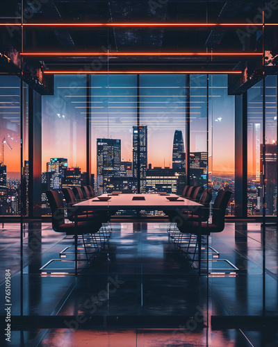 empty meeting room, conference room, city view, interior, room, table, chair, design, architecture, luxury, hotel, bar, furniture, empty, hall, office, inside, dinner, home, light, indoor, decoration,