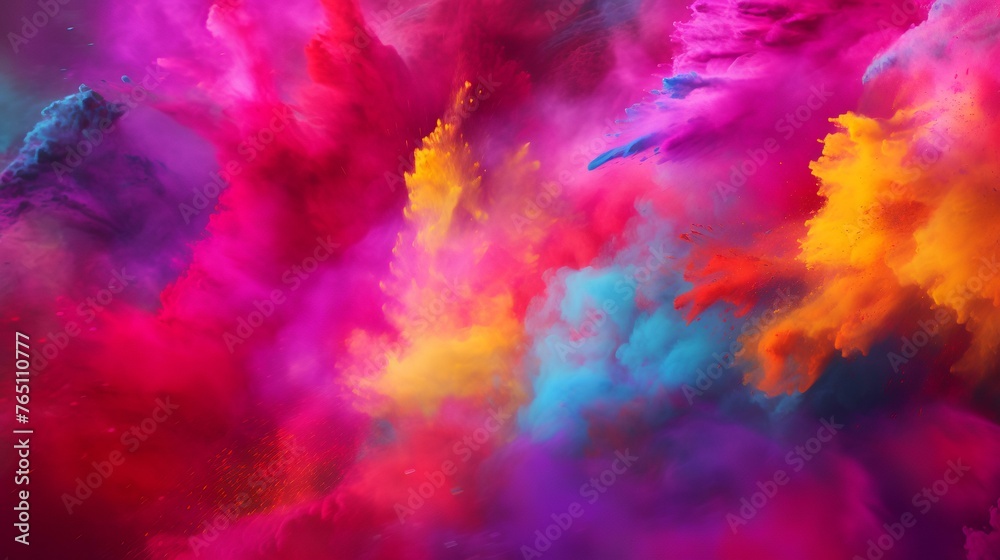 Close up of Holi powder on a colorful background