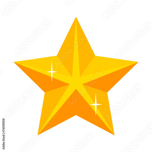 Gold star isolated on a white background