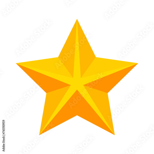 Gold star isolated on a white background