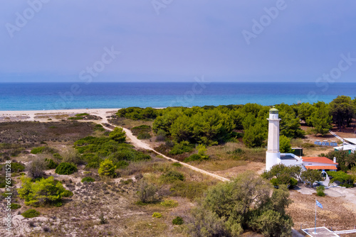 Lighthouse in Poseidi, Kassandra, Halkidiki. Greece.