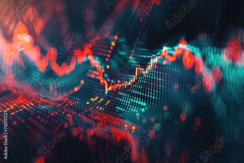 An image depicting an abstract background with a business digital graph chart, symbolizing stock trade market and growth investment. 