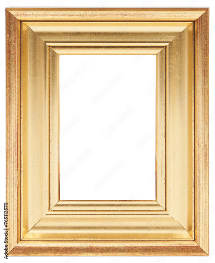 Wide gilded patterned frame of a painting in the boroque style on a transparent background, in PNG format. Wide gilded patterned frame of a painting in the boroque style on a transparent background, in PNG format.