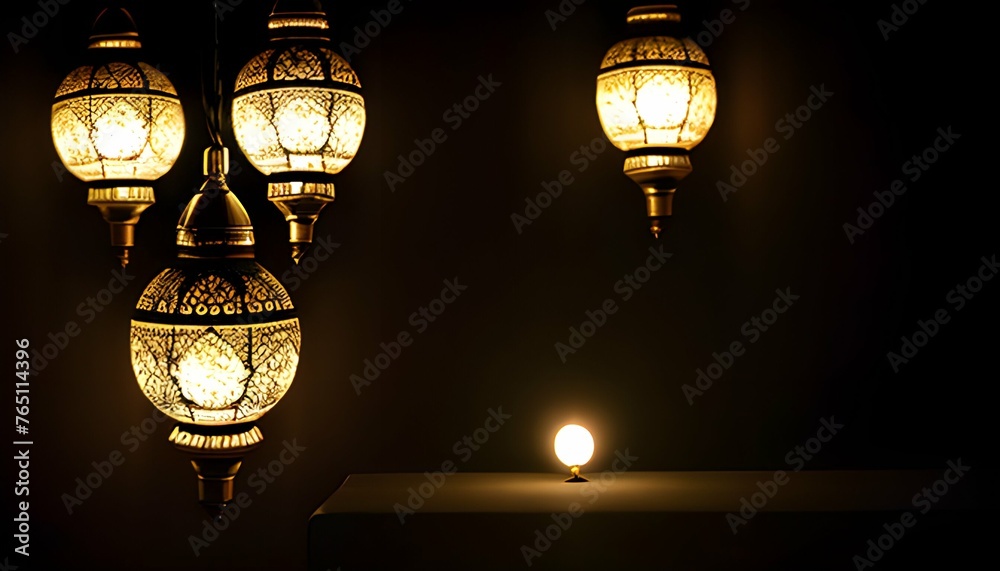 Street lamp in the night, selective focus