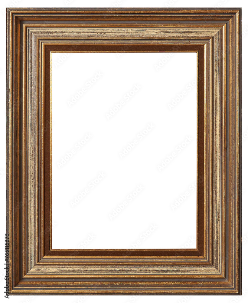 Dark varnished old picture frame. In PNG format on a transparent background. Dark varnished old picture frame. In PNG format on a transparent background.