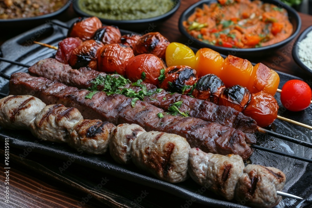 Delectable Assorted lula kebab. Meat cuisine fresh food. Generate Ai