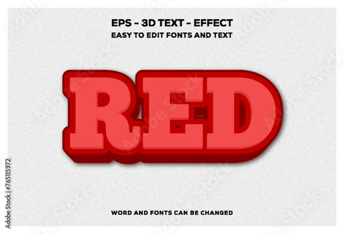 Red 3D Text Effect.