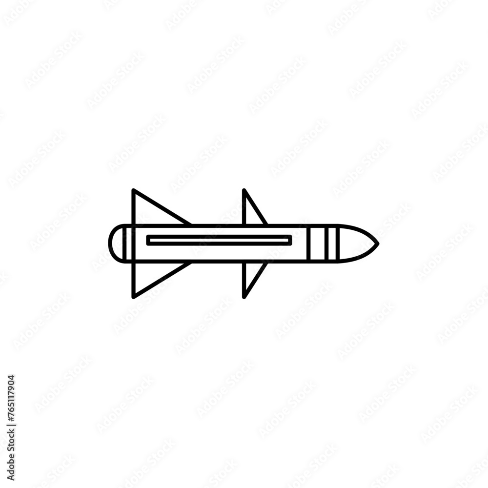 Rocket ship icon outline. Flat line icon. Rocket vector illustration Rocket ship icon outline. Flat line icon. Rocket vector illustration