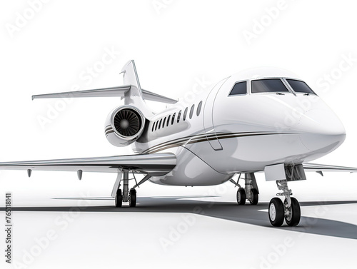 private jet on white background