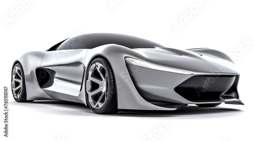 futuristic car on white background