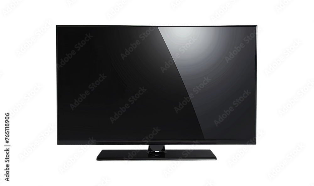 A close up of the modern large black TV. A close up of the modern large black TV.