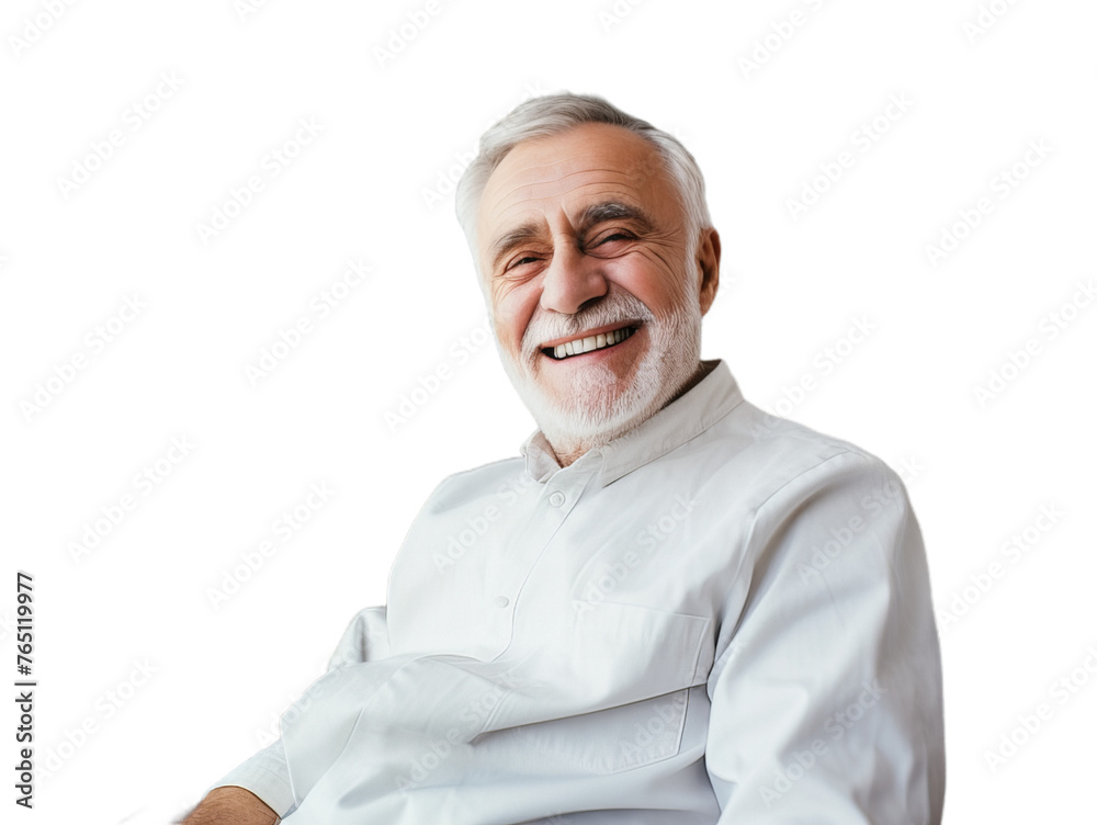 A happy old modern man smiling on the camera isolated on transparent background. A happy old modern man smiling on the camera isolated on transparent background.