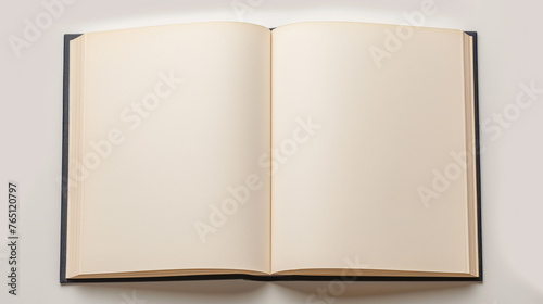 Open Blank Book on White Background. Empty Hardcover Book Ready for Writing or Printing