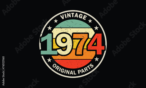 T shirt design for Vintage Original Parts 1974
