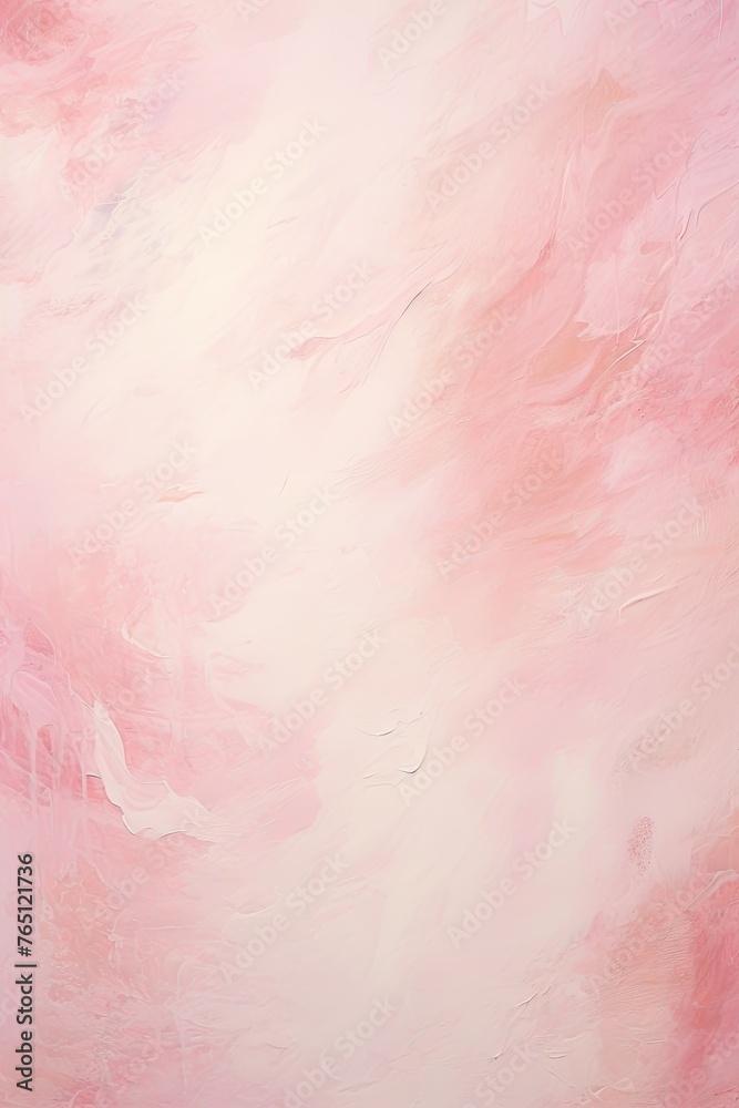 Pink and white painting with abstract wave patterns