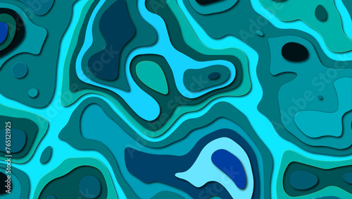 The stylized blue abstract topographic map with lines and circles background. Sky Blue topographic linear background for design, abstraction with place for text.