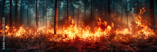 Forest Fire Aftermath  Smoke and Burnt Trees  Environmental Disaster  Natures Resilience Tested