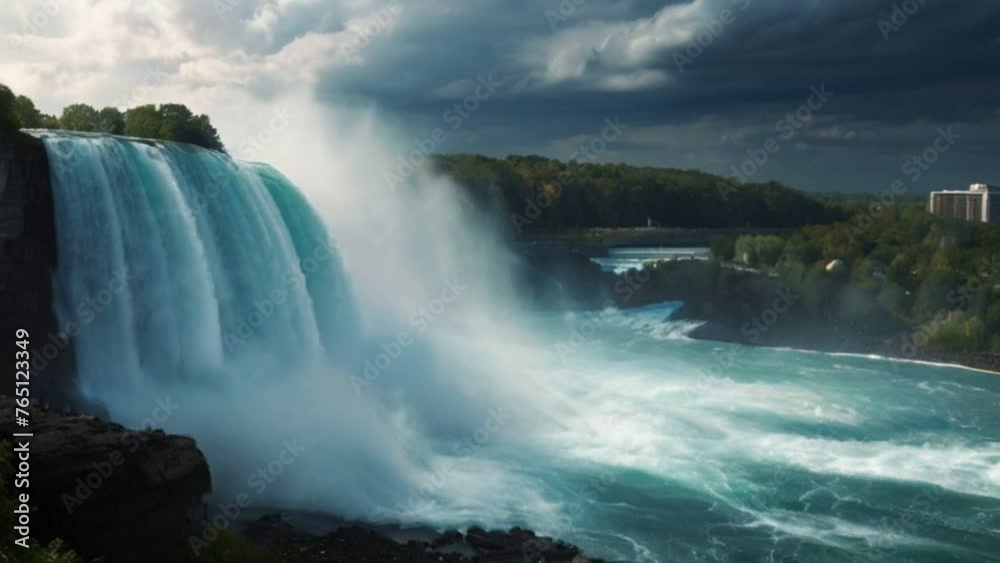 Niagara falls in the morning, seamless looping 4k animation video background Niagara falls in the morning, seamless looping 4k animation video background