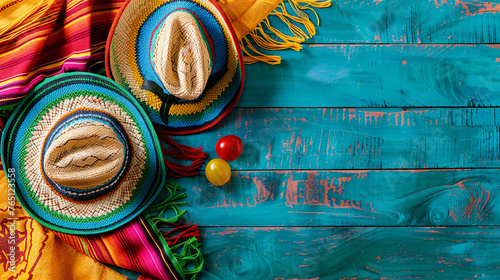 Colorful Fiesta Party Decoration, Traditional Mexican Holiday Cinco De Mayo, Lively Festive Background, Latin American Celebration Theme, Vibrant Cultural Event, Authentic Festivity Decorations
