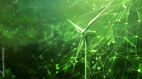 concept idea eco power energy. green wind turbine © Jan