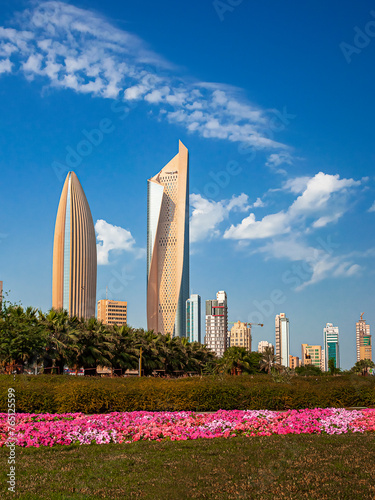 the Al Hamra tower in kuwait city adorned with a natural setting