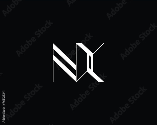 creative letter NX logo design vector template photo