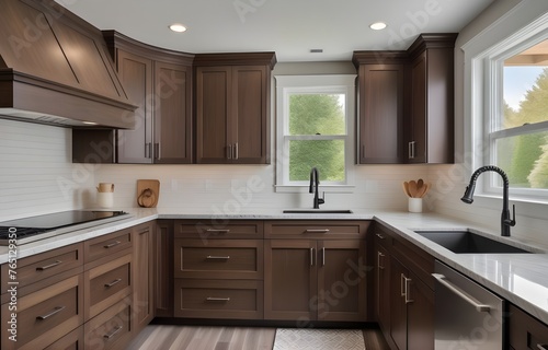 luxury home with kitchen cabinet