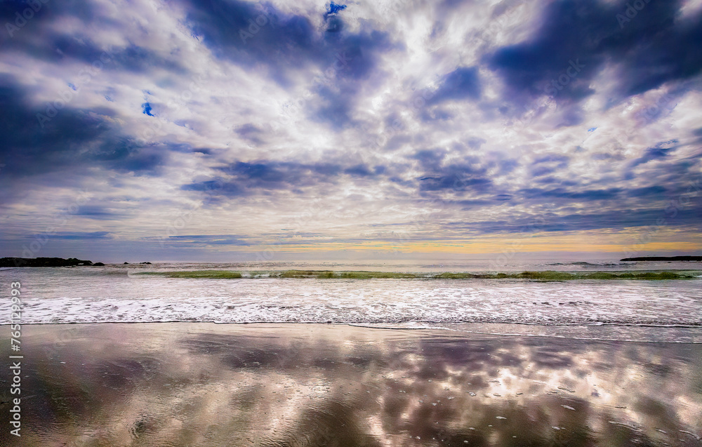 Beach and sky reflection