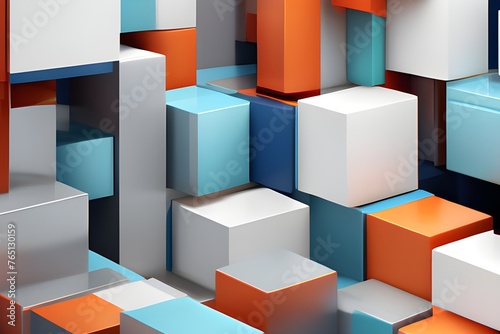 abstract colorful 3d cubes background design  abstract geometric blocks  3d render