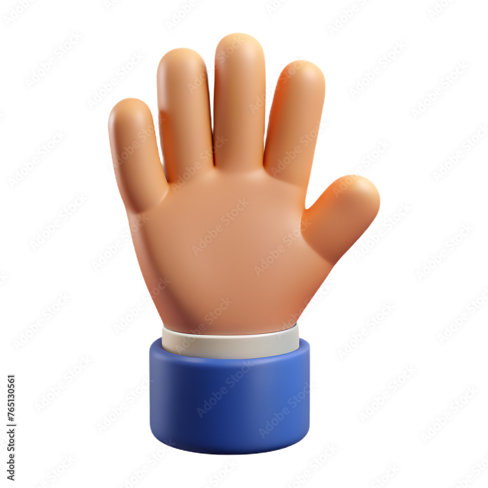 3d cartoon businessman hand four gesture 3d cartoon businessman hand four gesture