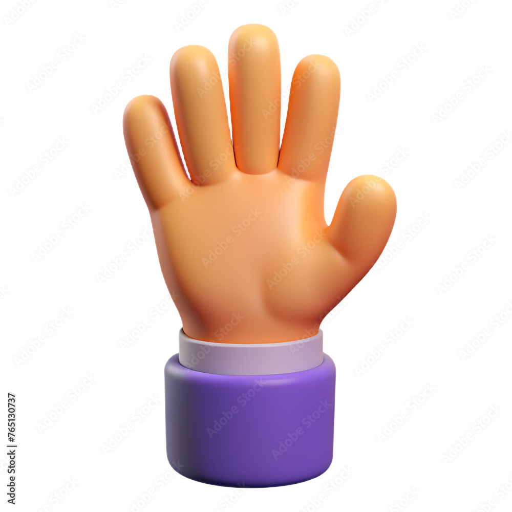 3d cartoon businessman hand four gesture 3d cartoon businessman hand four gesture