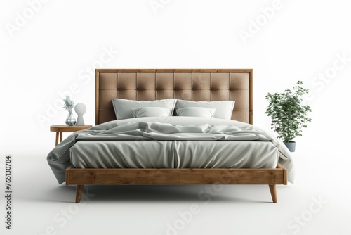 Elegant Wooden Headboard and Footboard Bed