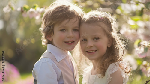 Little Bride and Groom’s Picture-Perfect Moment in a Floral Wonderland, Tiny Vows