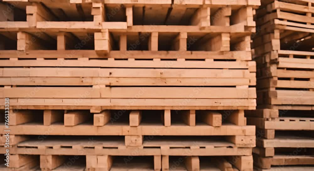 Stack of wooden pallet Industrial wood pallet at factory warehouse Cargo and shipping Sustainability of supply chains Eco-friendly and sustainable properties Video Stack of wooden pallet Industrial wood pallet at factory warehouse Cargo and shipping Sustainability of supply chains Eco-friendly and sustainable properties Video