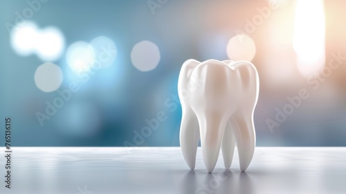 White healthy tooth, dental care. Dental background. photo