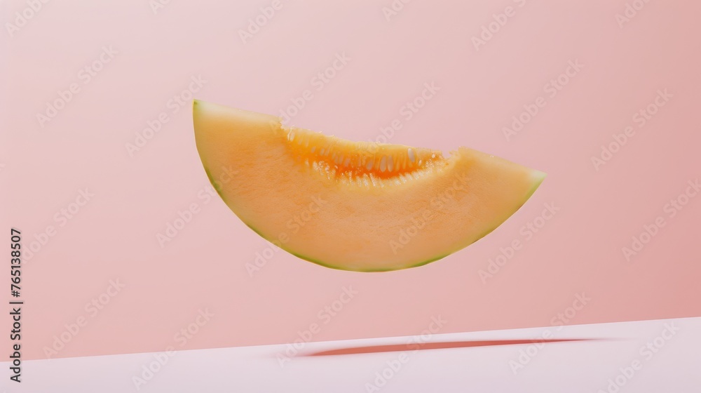 a slice of watermelon on a pink background with a shadow of a slice of watermelon in the foreground. a slice of watermelon on a pink background with a shadow of a slice of watermelon in the foreground.