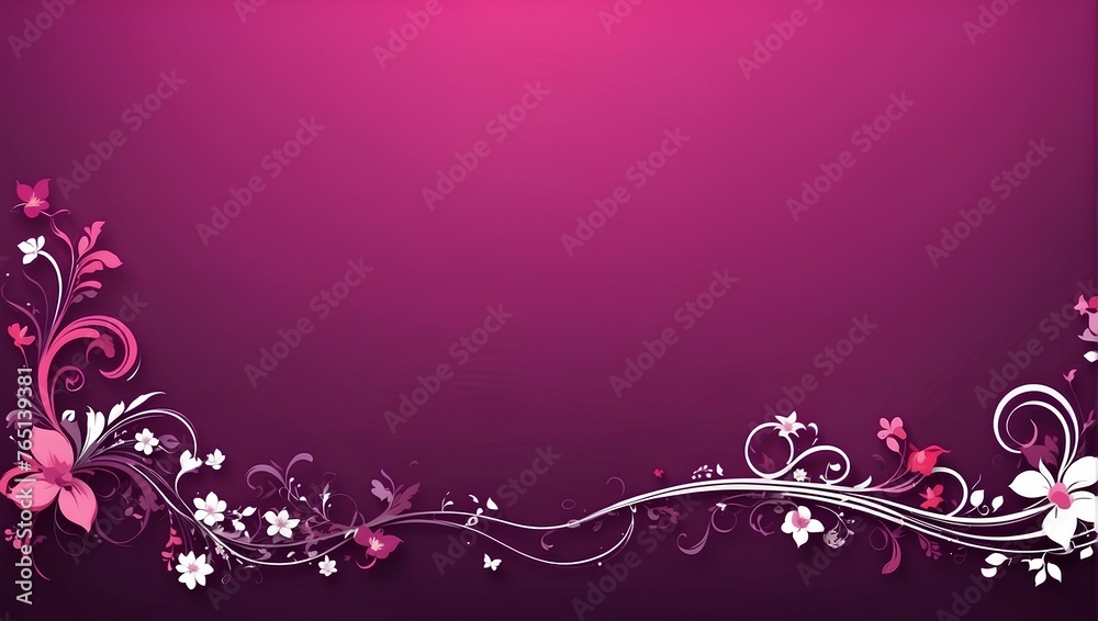 floral on violate background with copy space, space for text and design floral on violate background with copy space, space for text and design