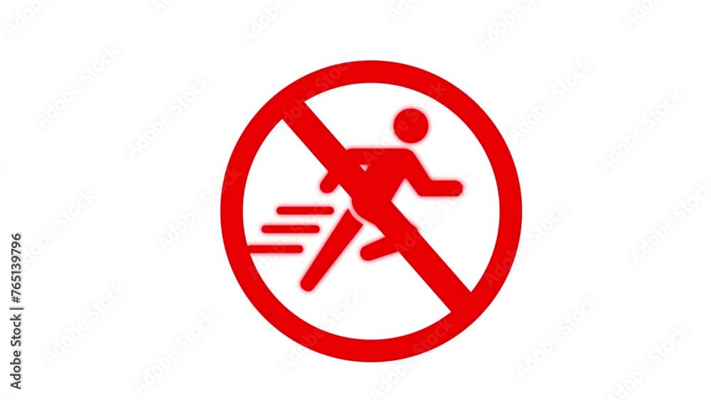 glowing neon line don't run icon. animated no running sign symbol. glowing neon line don't run icon. animated no running sign symbol.
