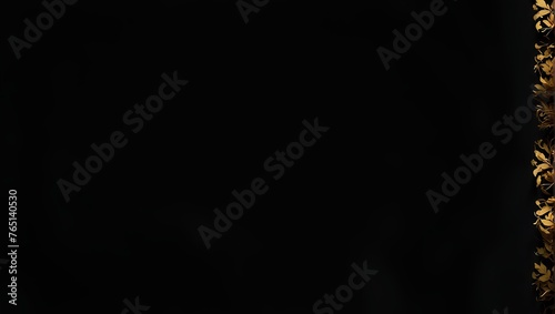 ornated frame on black background with copy space, space for text and design, side view 