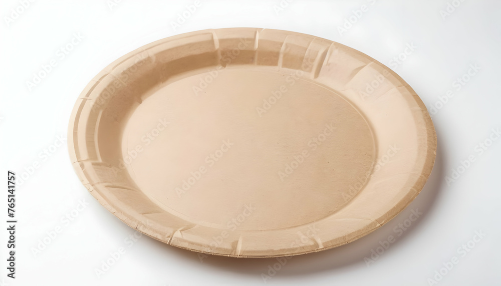 eco paper plate isolated on white background eco paper plate isolated on white background