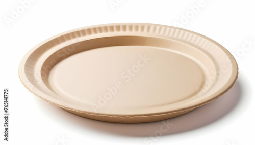 eco paper plate isolated on white background