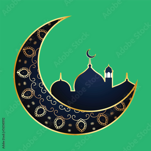 Islamic Mosque illustration with a beautiful background.
