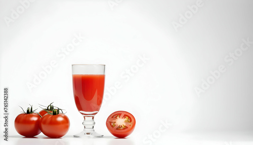glass of tomato juice isolated on a white background