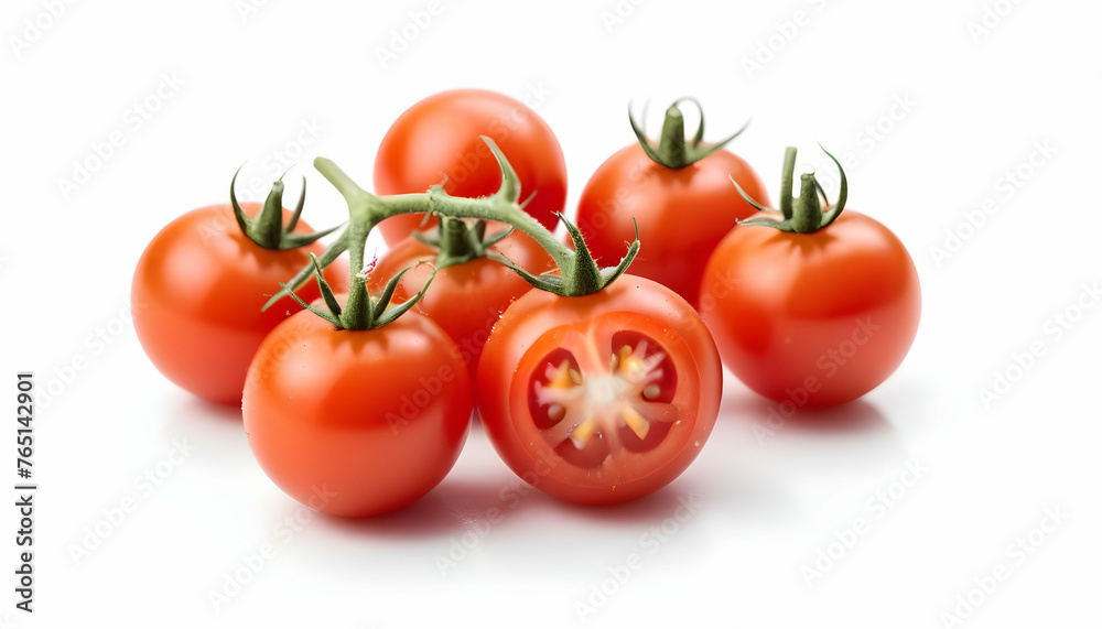 Fresh cherry tomatoes isolated on white background Fresh cherry tomatoes isolated on white background
