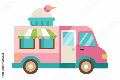 ice cream truck vector illustration © Shiju Graphics