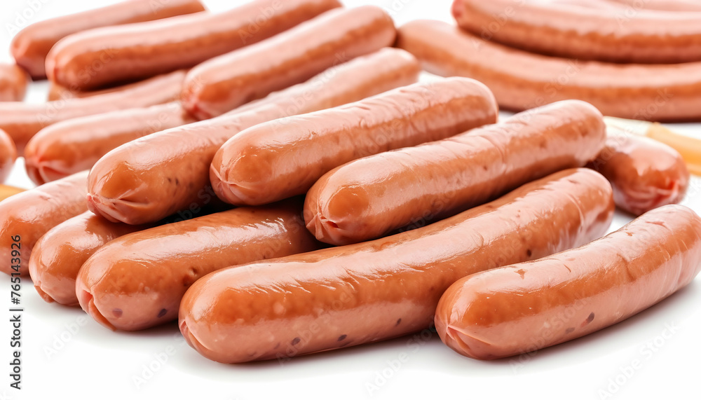 Mini sausages. Isolated on white background Mini sausages. Isolated on white background